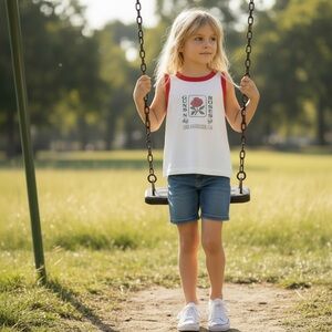 Guns and Roses Kids Sleeveless White and Red Top